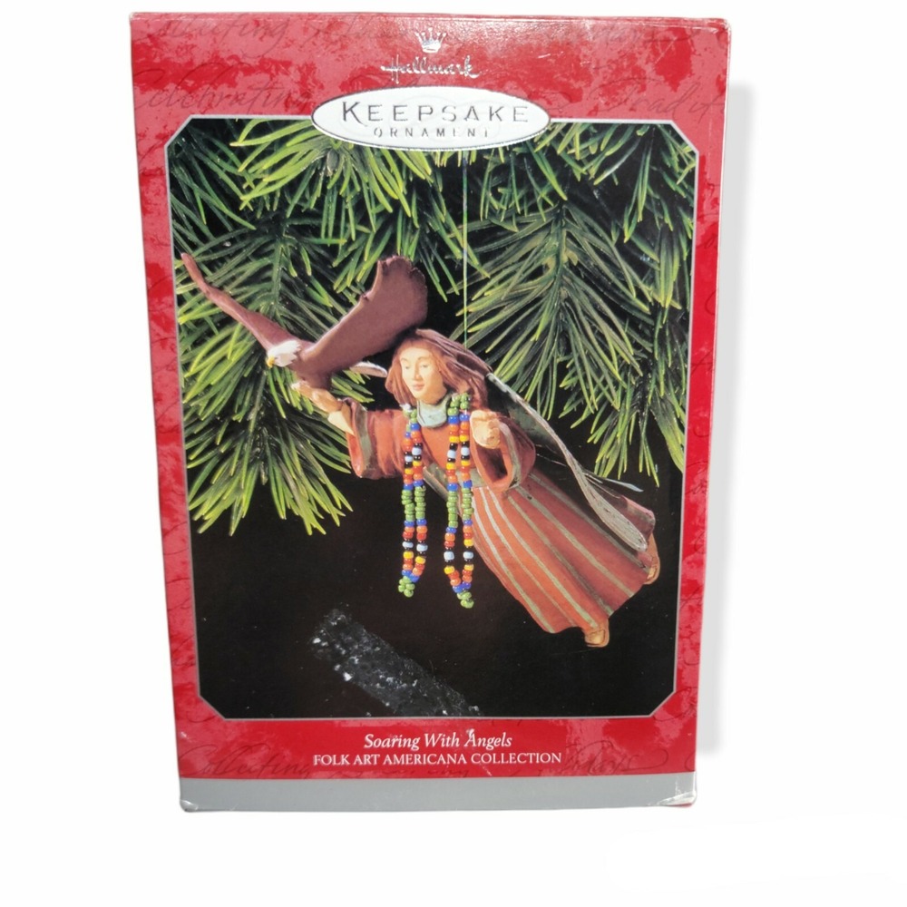 1998 Hallmark Soaring With Angels Ornament Folk Art Collection
